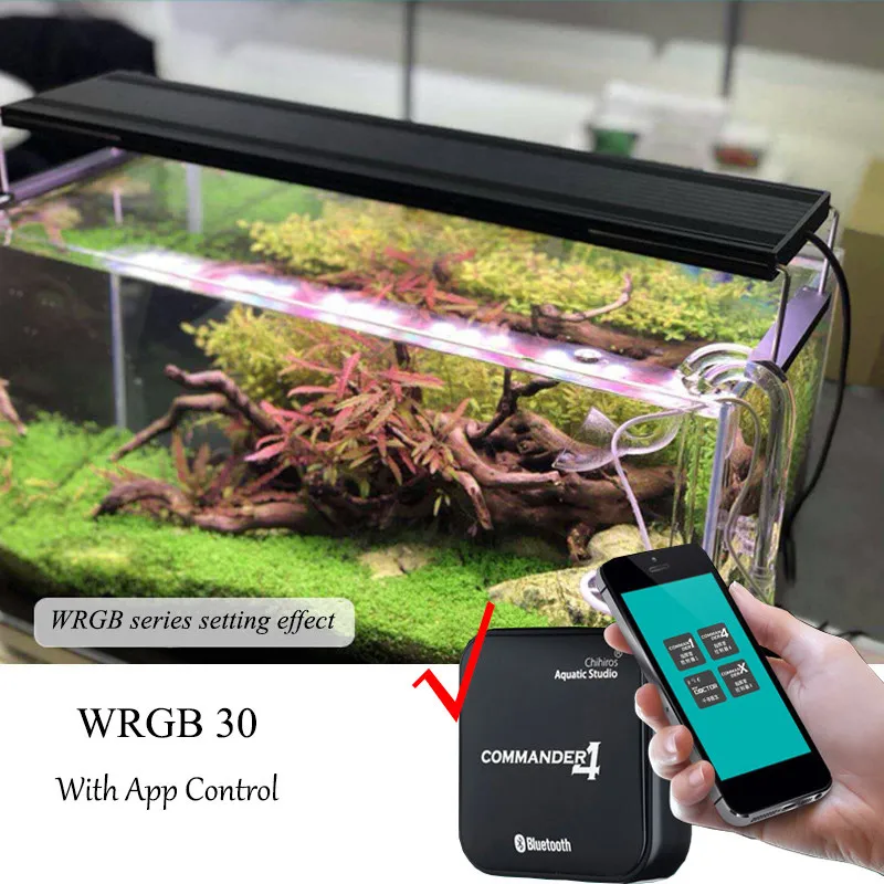 WRGB 30 EU plug Chihiros серия WRGB светодиодный светильник для выращивания растений, имитирующий рассвет, закат, Bluetooth, умный контроль commander 4 - Цвет: WRGB 30 EU plug