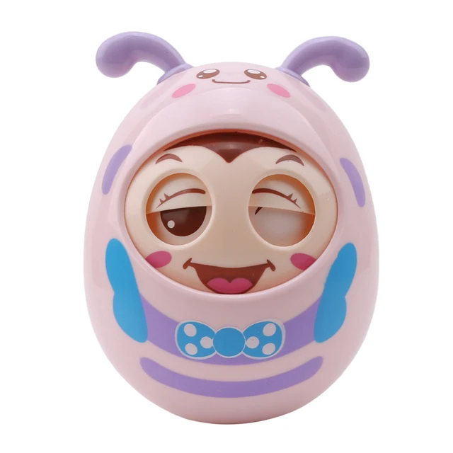 Cute Tumbler Infant Newborn Baby Roly-Poly Teether Educational Toys Multicolor Cartoon Bee Egg Wink Style Soft Safe Toy 4