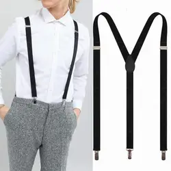 Excellent Solid Suspender with Bow-knot Lightweight Anti-fade Unisex Solid Suspender  Men Suspender    Suspender