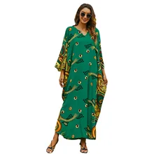 

Middle East Muslim Ladies Big Swing Long Skirt Turkish Style Print Long Sleeve Dress 2021 Spring Autumn New Leisure Dubai Abaya