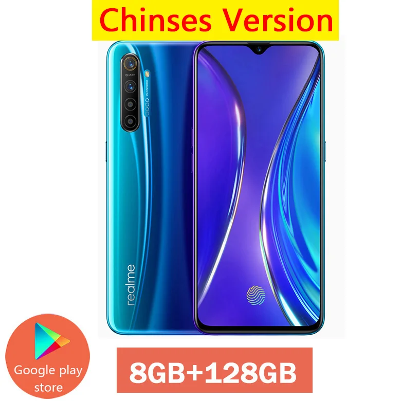 Realme X2 X 2 глобальная версия CN версия Snapdragon 730G 6,4 ''полный экран NFC OPPO мобильный телефон VOOC 30W быстрое зарядное устройство - Цвет: 8 128G Blue-Chinese