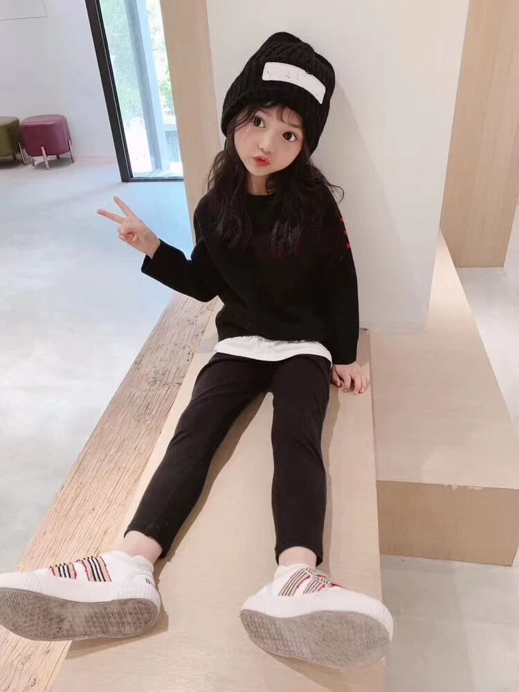 

Girls Print Sweater knitting Long Sleeve Coat Kids Clothing Warm Outerwear Autumn Tops Size 2-12Y M/L sale in stock