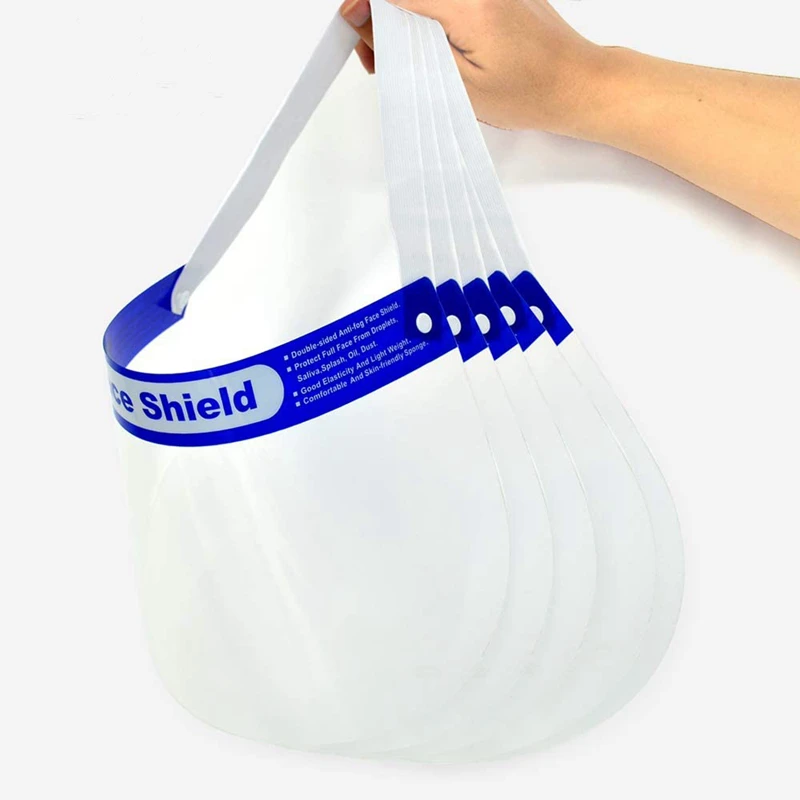 

5Pcs Disposable Safety Face Shield Fluid Resistant Full Face Mask Transparent Single Use Mask Visor Protection From Splash