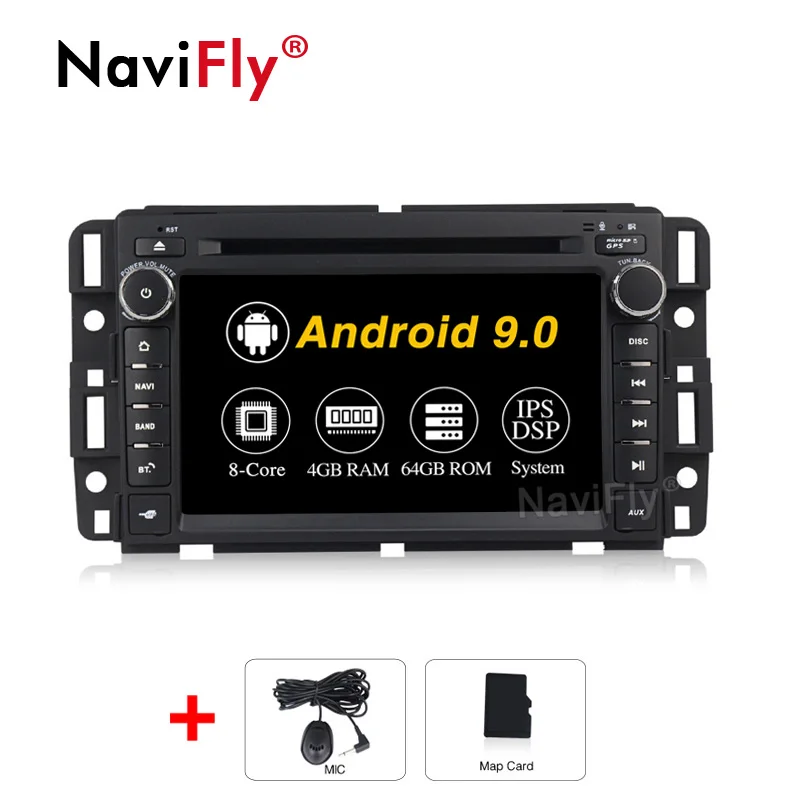 4GB-64GB-8 CORE NaviFly Android9.0 встроенный DSP ips автомобильный DvD GPS; Мультимедийный проигрыватель для Chevrolet/Silverado/Tahoe/Monte GMC Yukon/Denali/Acadia - Цвет: 4GB-64GB-8 CORE