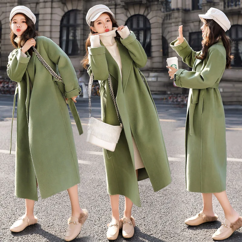 

2019 Winter New Style Elegant Ladies' Fashion Woolen Coat Coat with Belt