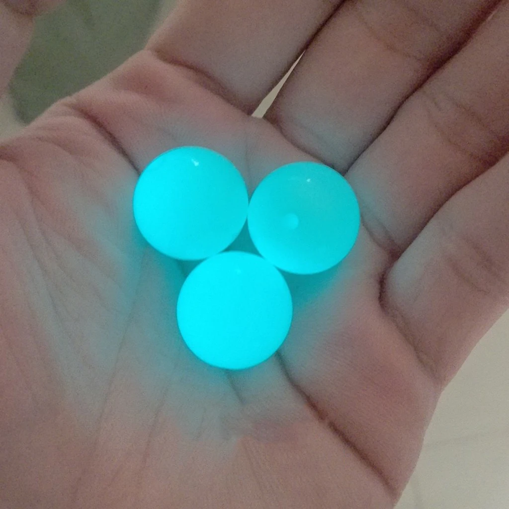 12 Pcs Round Luminous Stone Beads Fishing Lures Jewelry Findings