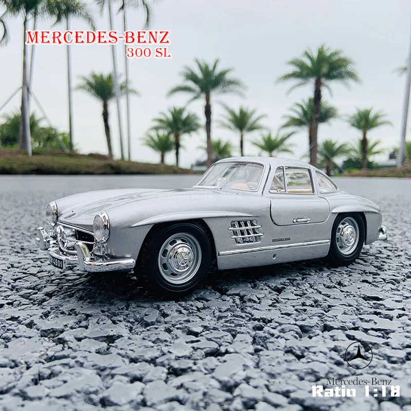 Bburago 1/18 1954 Mercedes-Benz 300SL Alloy Retro Car Model Classic Car Model Car Decoration Collection gift Die casting model