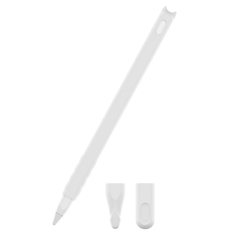 1 шт. нескользящий Мягкий силиконовый чехол для Apple Pencil 2, совместимый с iPad Tablet ручка-стилус, защитный чехол - Цвета: White