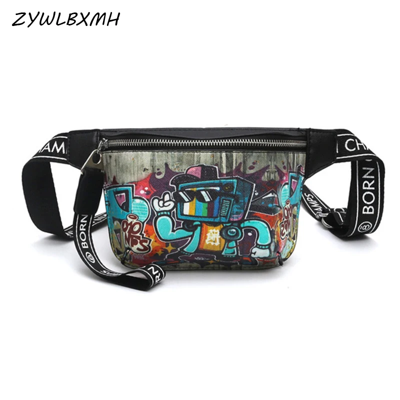 

ZYWLBXMH Cartoon Anime Waist Packs Women Waist Bag Banana Bag Waterproof PU Leather Belt Bag Fashion Fanny Pack Chest Bag bolsa