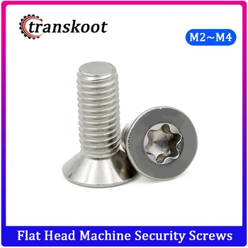 

50Pcs M2 M2.5 M3 M4 Stainless Steel 304 Torx Countersunk Screw Guard Screw Six-Lobe Flat Head Machine Security Screws