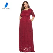 DEERVEADO – robe longue de soirée en dentelle, grande taille, tenue de soirée blanche, SQ0092, 2021 