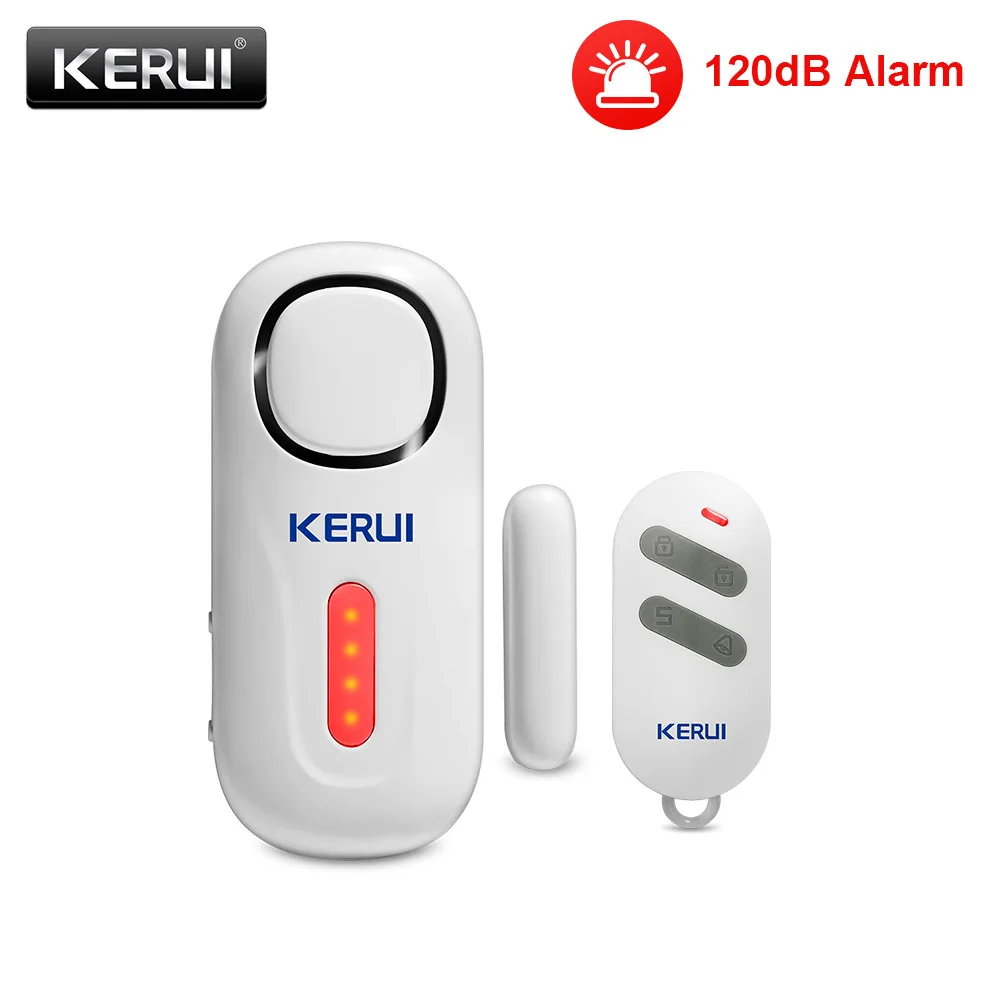 KERUI 120DB Wireless Door/Window Entry Security Burglar Sensor Alarm PIR Magnetic Smart Home Garage System Remote Control Led elderly emergency button Alarms & Sensors