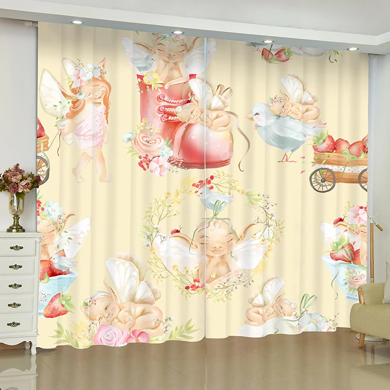 

Cartoon Childrens Room Cute Curtains for Window Kids Bedroom Blinds Finished Drapes Window Blackout Curtains Parlour Room Blinds