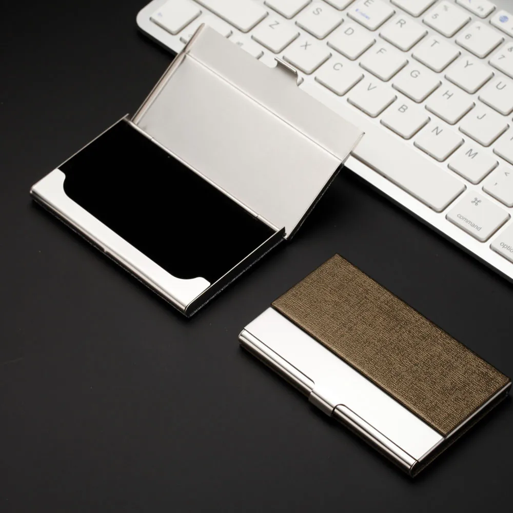 Long stainless steel business card case Pocket Stainless Steel Metal Business Card Holder Case ID Credit Wallet 1104#B