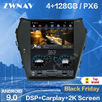 

128 Tesla Screen Carplay For 2013 2014 2015 2016 2017 2018 Hyundai Santa Fe ix45 Android Player Auto Audio Stereo Radio Recorder