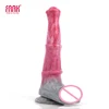 FAAK New Gory Raw Meat Color Horse Dildo With Suction Cup Ribbed Silicone Animal Penis Female Masturbator Anal Sex Toys For Man 1