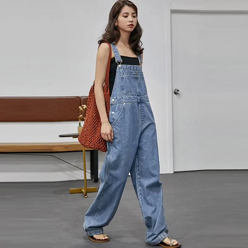 Washed Denim Jumpsuit Women 2019 Summer Autumn Loose Straight Japan Korean Style Ladies Long Bodysuit Girl Casual Jeans Rompers Washed Denim Jumpsuit Women 2019 Summer Autumn Loose Straight Japan Korean Style Ladies Long Bodysuit Girl Casual Jeans Rompers