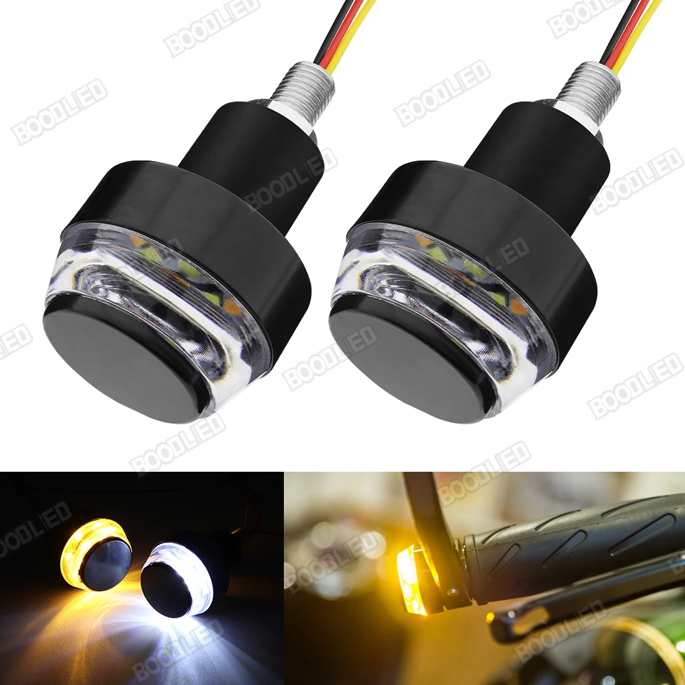 2Pcs Motorcycle Bike Handlebar Bar End LED Turn Signal Light For 22mm 7/8'' 12V 2Pcs Motorcycle Bike Handlebar Bar End LED Turn Signal Light For 22mm 7/8'' 12V