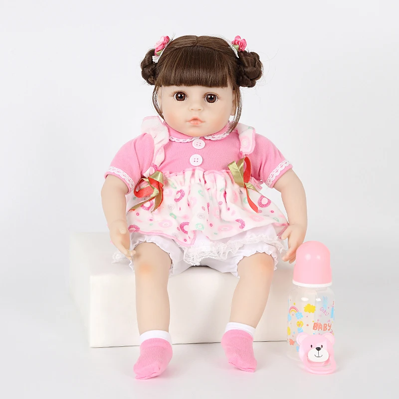 Кукла Reborn 45 см мягкий силиконовый детский кукла Boneca мальчик Женская Brinquedos