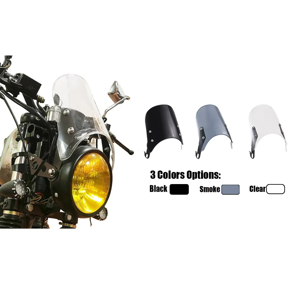 Ветровое стекло для квадрокоптера 5-7 дюймов экран передней фары Yamaha Harley XL XJ Suzuki GSX