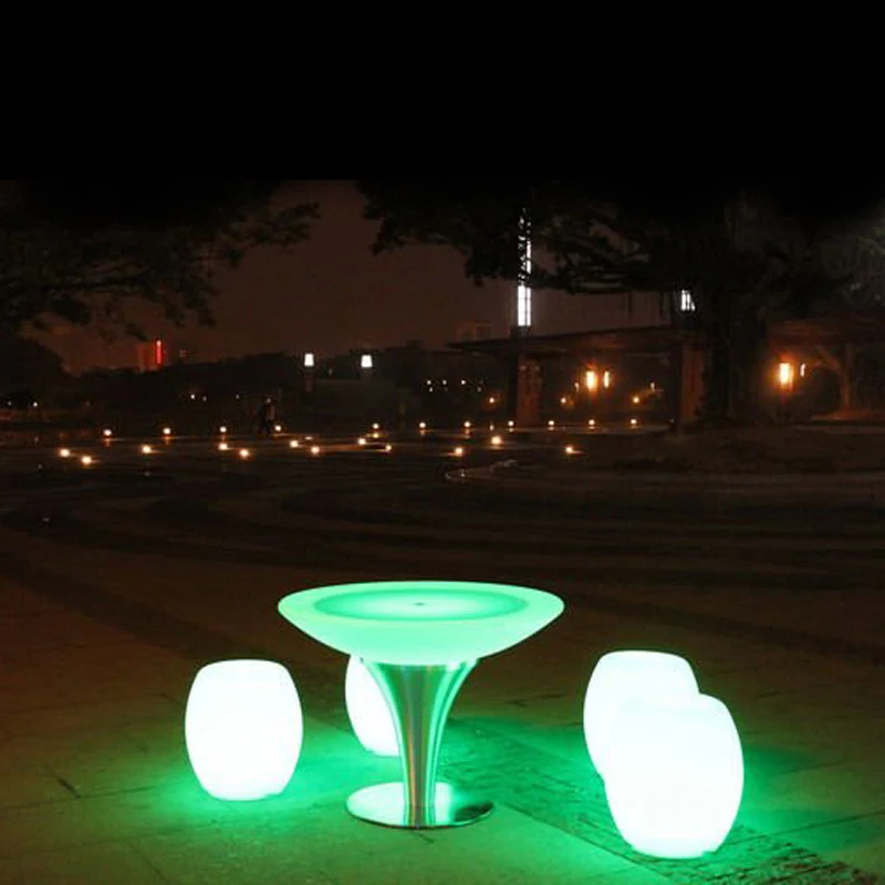 LED Home Bar Stool Chairs Glowing 16 Color Changing RGBW Lighting Rechargeable Waterproof IP65 for Party Event 1pc
