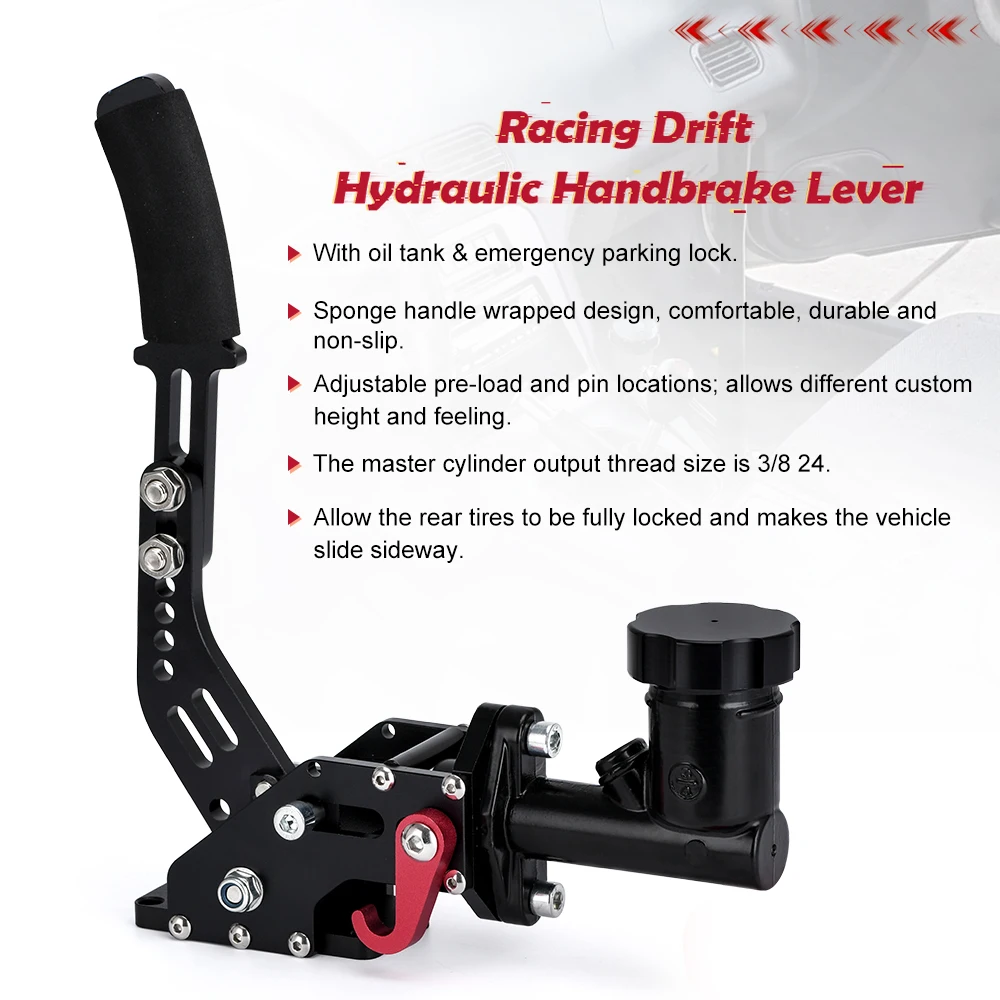 Racing Handbrake LZONE Hydraulic Drift Gear Lever With Oil Tank Hydro E-Brake Rally 0.75Bar 3/8-24 Parking Adjustable