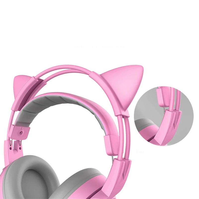 SOMIC G951S розовые наушники с кошачьими ушками с шумоподавлением Проводная игровая гарнитура Вибрация 3,5 мм гарнитура с микрофоном для ПК