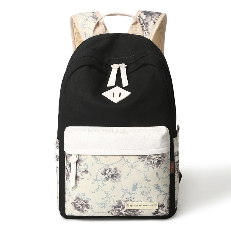 

The More the 2019 New Style Colored Cloth Canvas Backpack Women's Casual College Style Schoolbag