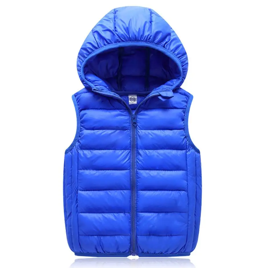 Autumn Winter Fashion Hooded Kids Waistcoat Thick Vest Jackets For Boys Clothes Baby Girls Warm Coat Light Down Jacket Kids Vest Kids Winter Outerwear