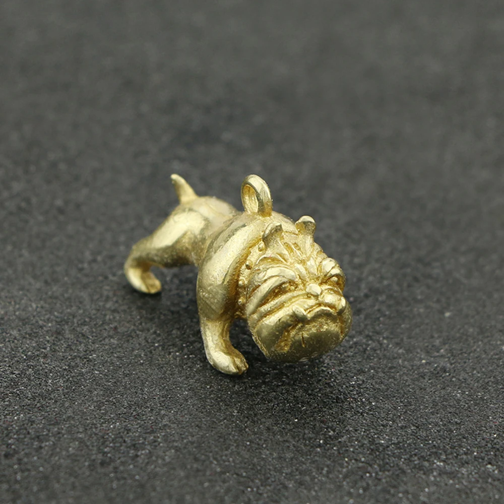 E 2 Charm Dog Pendant Necklace Statue Crafts Ornament Figurine Hanging Accessories Vintage Brass Home Office Car Desk Decoration - Цвет: E 2