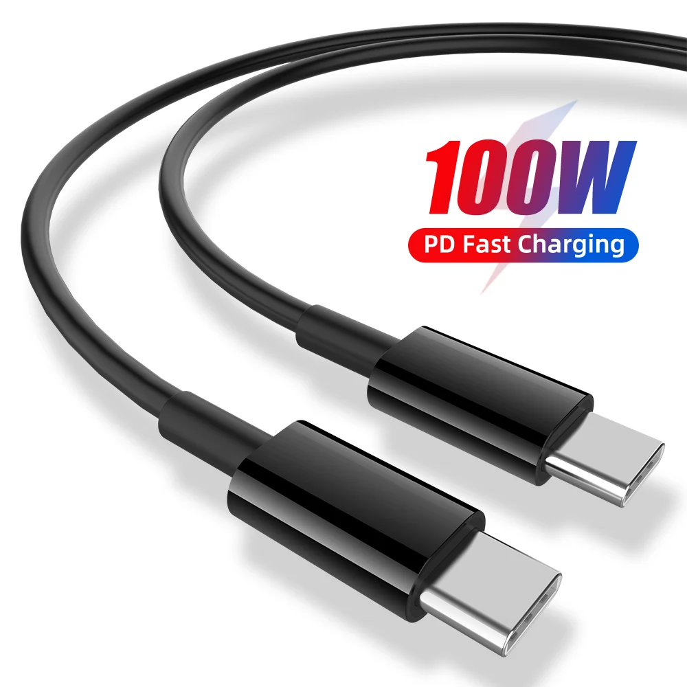 URVNS 100W PD USB C to USB Type C Cable Quick Charge 4.0 Fast Charging For MacBook iPad Pro Samsung Charger Cord USB-C Cable