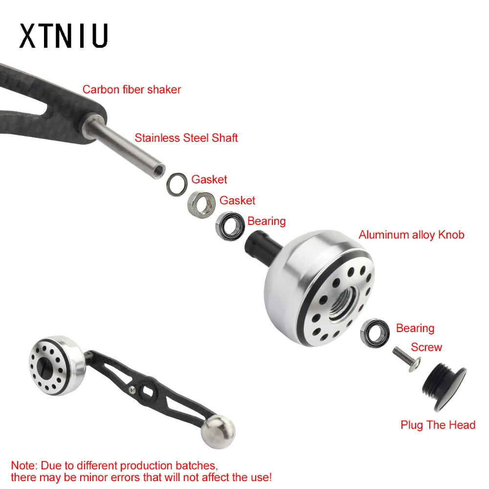 XTNIU ручка из углеродного волокна и ручка из алюминиевого сплава Ручка рыболовной катушки 8*5 мм Размер отверстия Рыболовная катушка инструмент для Spining baitcasing