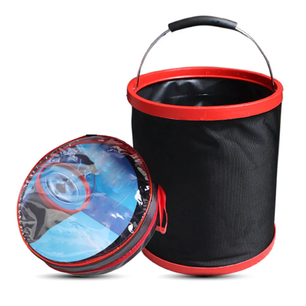 

Portable Folding Bucket Car Trash Can Outdoor Camping Fishing Folding Water Bucket Car Storage Container Portable Tools