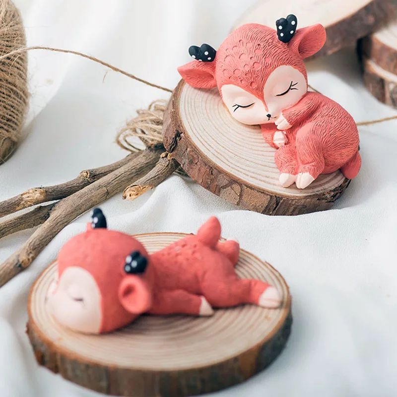 

3D Sika Deer Silicone Molds Aromatherapy Gypsum Plaster Silicone Mould For Car Decoration DIY Candle Mold