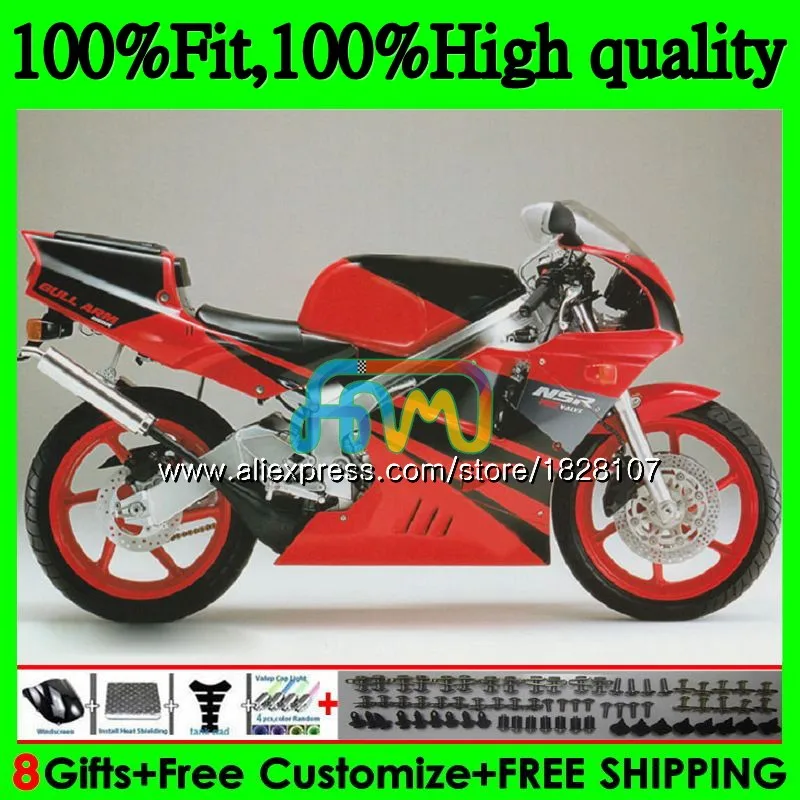 Литья под давлением для HONDA NSR 250 MC21 PGM3 NSR250R 90 91 92 93 красного и черного цвета Новинка 85BS. 71 NSR250 R RR СМП 250R 1990 1991 1992 1993 обтекатель - Цвет: No. 1