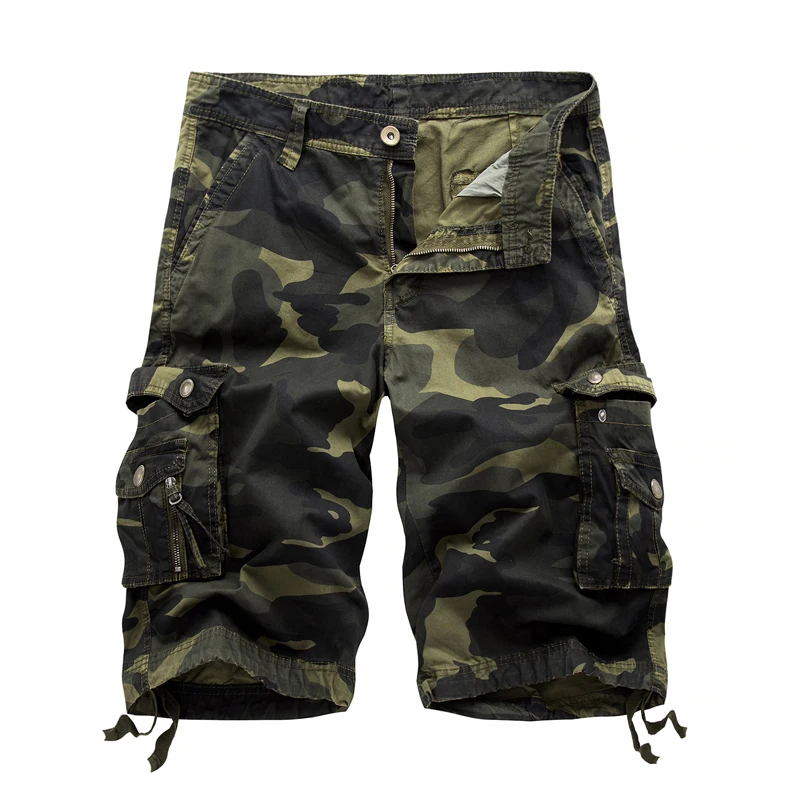 New Cargo Shorts Men Top Design Camouflage Military Army Khaki Shorts Homme Summer Outwear Hip Hop Casual Cargo Camo Men Shorts 3