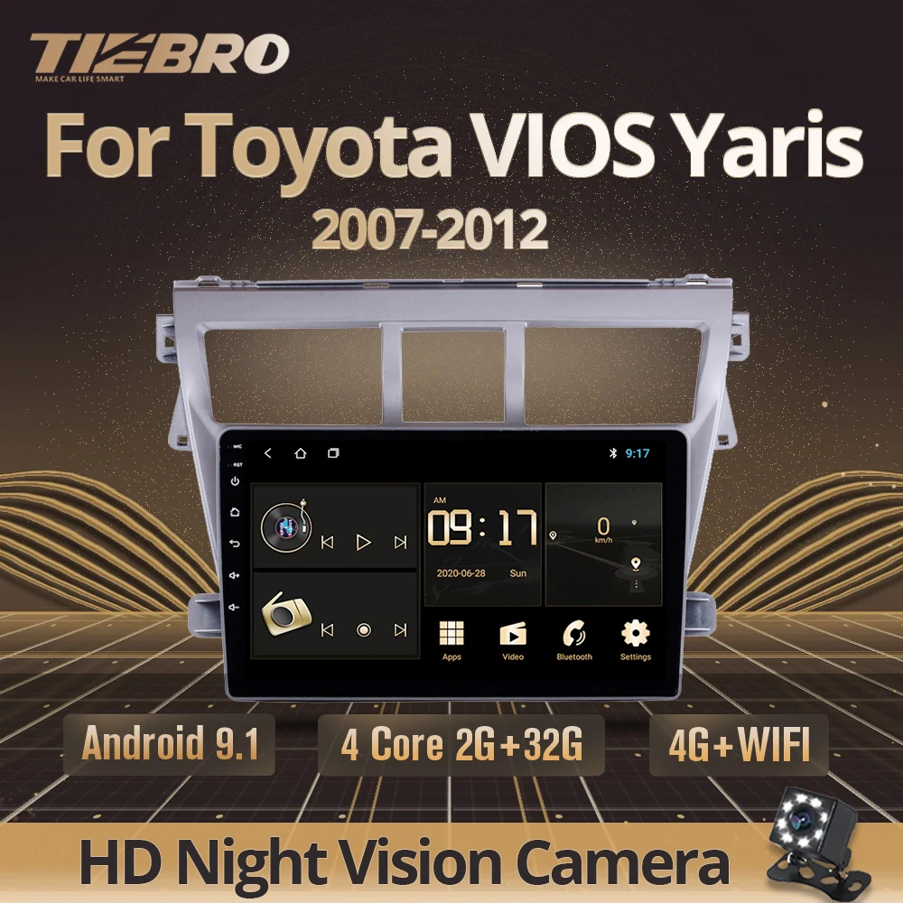 Автомагнитола TIEBRO IPS 2DIN Android 9 0 для Toyota Vios Yaris 2007 2012 автомобильный GPS навигатор