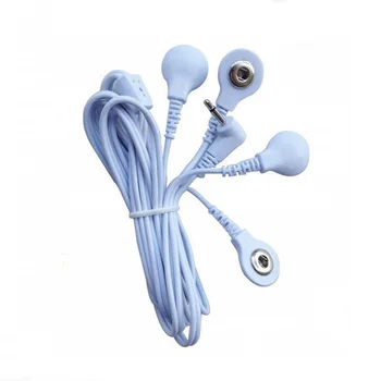 

Electrode Lead Wires Connecting Cable With 2 Buttons 4 Buttons For Digital TENS Therapy Massager 3.5MM Plug Universal