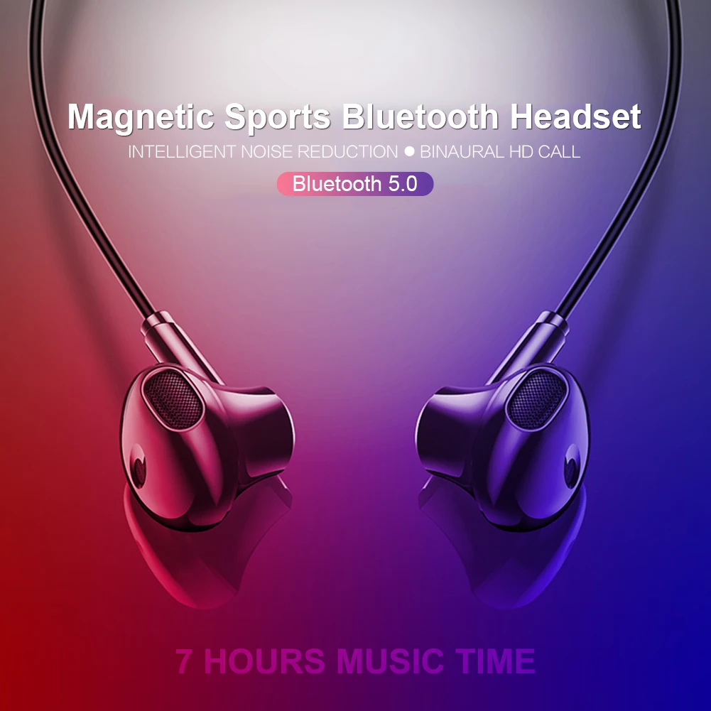 Спортивные Bluetooth 5,0 гарнитура с креплением на шею Водонепроницаемые Мини умные наушники