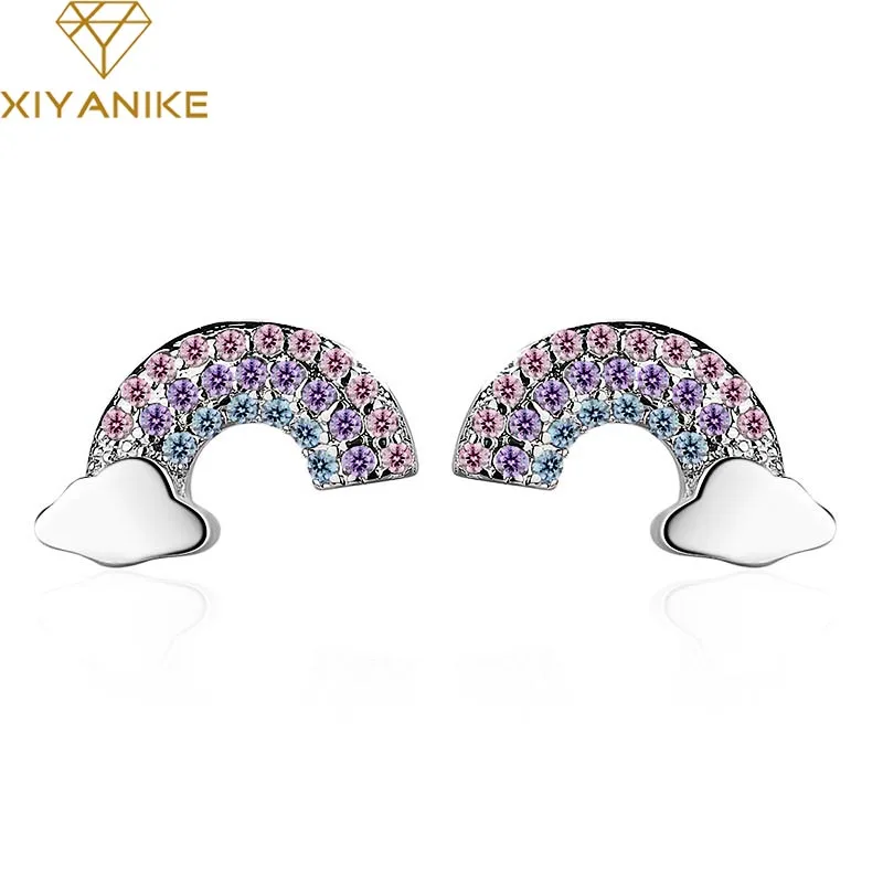 XIYANIKE 925 серебро Новая мода Радужные облака гипоаллергенно серьги гвоздики для женщин элегантные свадебные украшения подарок