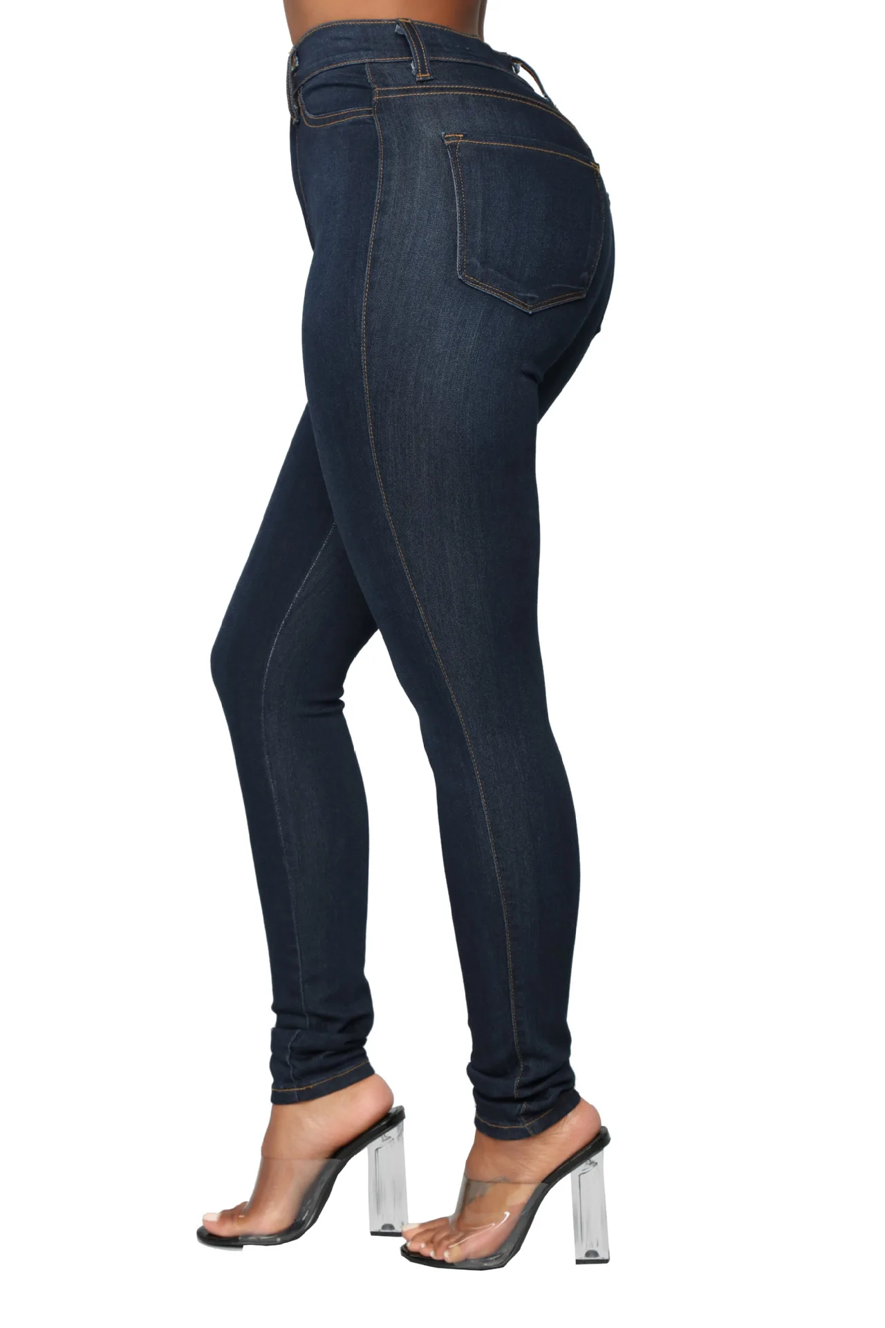 С эффектом подтяжки ягодиц однотонные женские джинсы деним модные Повседневное узкие Высокая Талия рваные брюки-карандаш, брюки