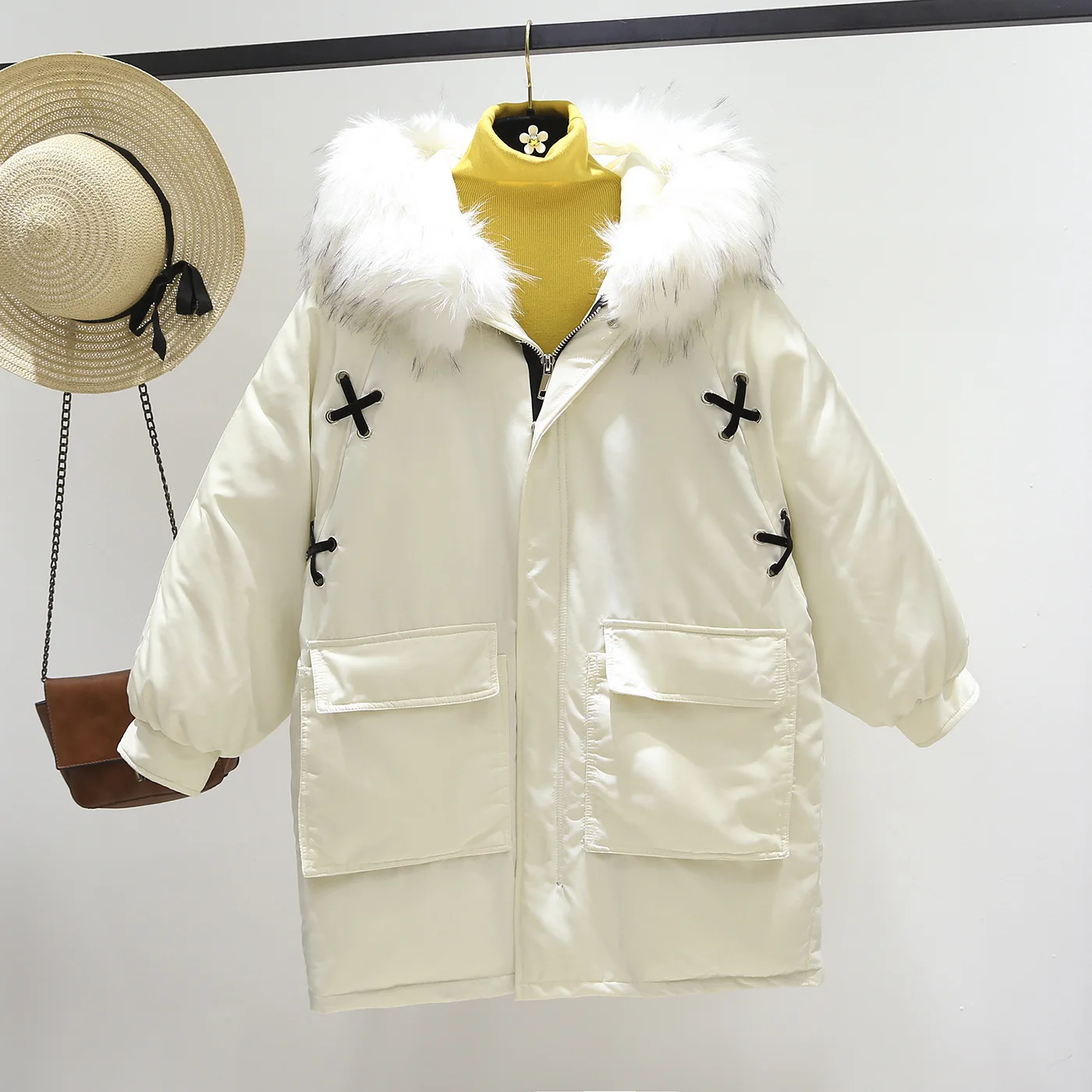 

Japanese-style Mori Girl Line Simple Artistic Casual Autumn And Winter New Installation Solid Color Thick Hooded Fashion Cotton-