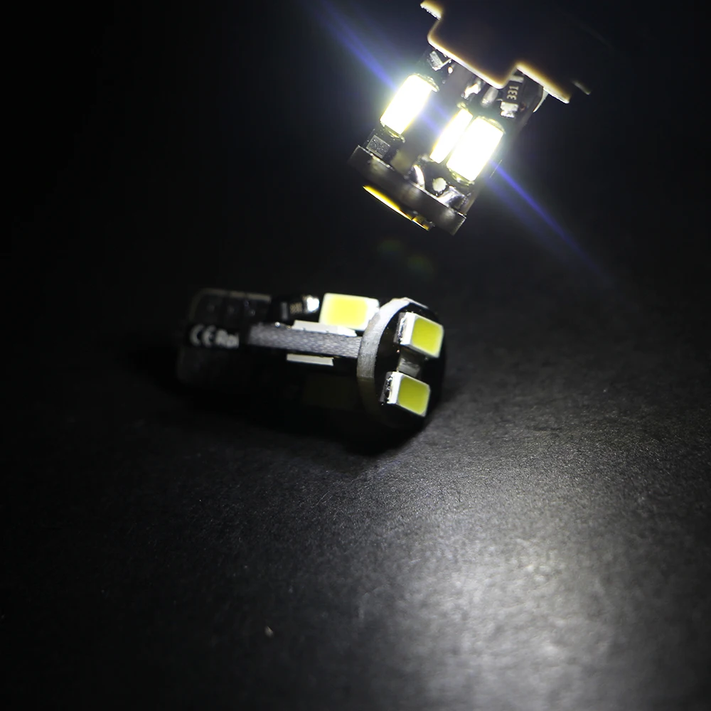 100 шт. T10 led W5W T10 6smd canbus 5630 led Canbus без ошибок авто светодиодные лампы индикатора светильник стояночные огни белый 12V