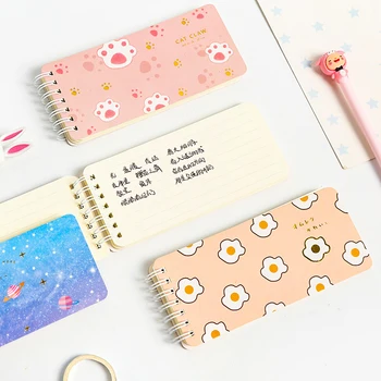 

Sandro creative notebook student mini coil basic cartoon portable female student cute notepad flower ins notepad 30 sheets