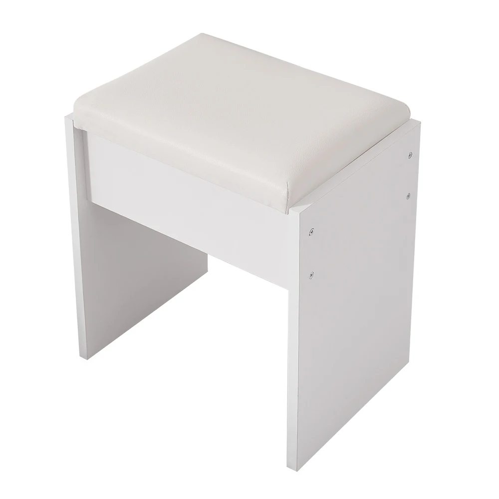 Big Promo Panana Dressing Table With Mirror Curved Pentagon Shape Modern Dresser Desk For Bedroom Jewelry Makeup Organizer White