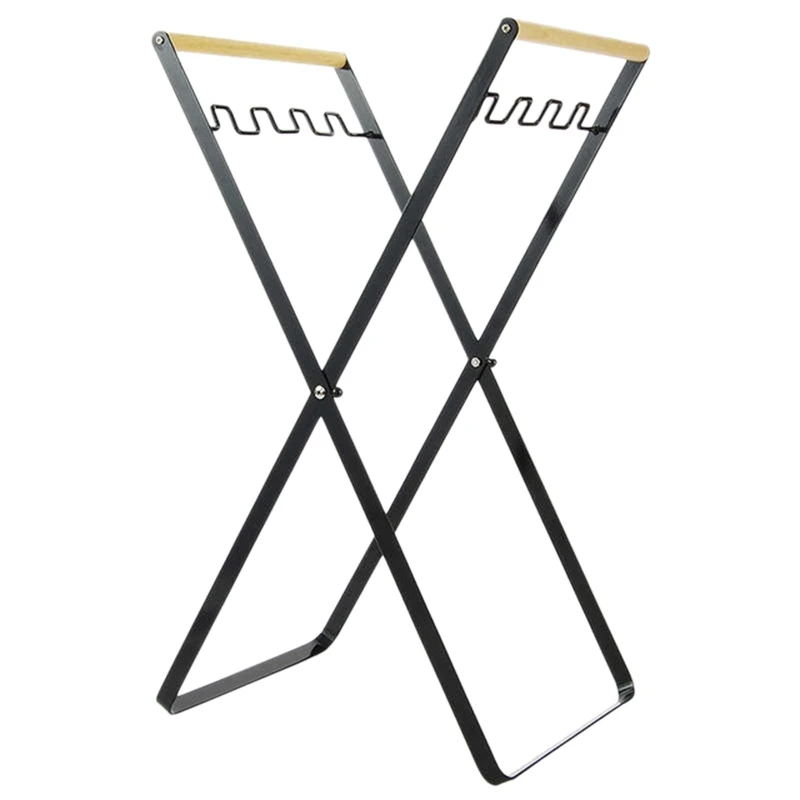 

Trash Can Bin Garbage Bag Holder Iron Trash Hanger Folding Trash Rack Classified Wast Bin for Kitchen Living Room Home
