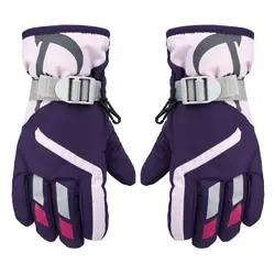 Children Boys Girls Winter Warm Windproof Sports Ski Gloves Kids Breathable Adjustable Glove 62KF