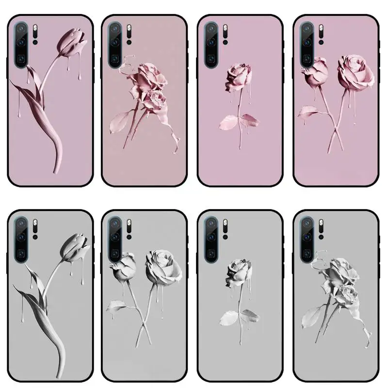 

Stylish And Beautiful Rose Phone Case For Huawei honor Mate P 9 10 20 30 40 Pro 10i 7 8 a x Lite nova 5t