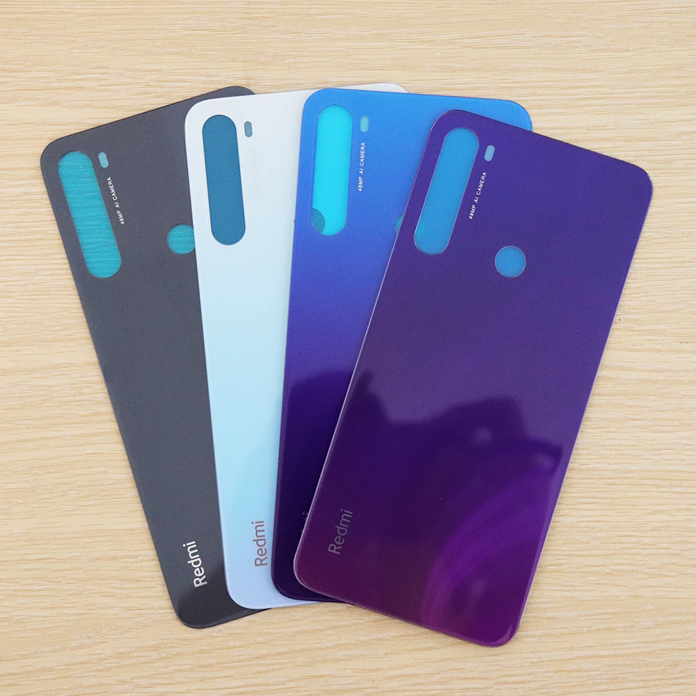 10 шт./лот для Xiaomi Redmi Note 8 стеклянная задняя крышка батарейного отсека с клейким