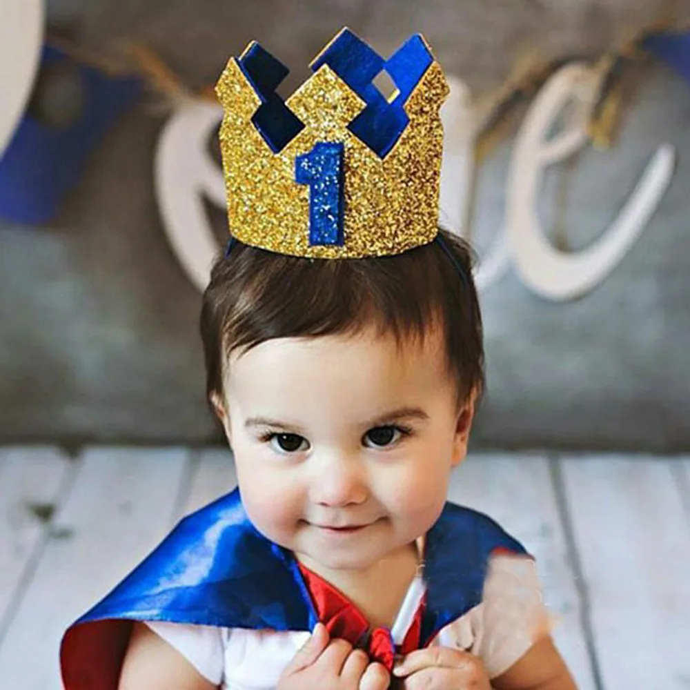 1pc Boy Baby Headband Head Accessories Hairband Elastic Brithday Number Crown Headwear Bandeau Bebe Fille Haarband |